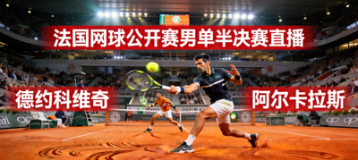 法国网球公开赛男单半决赛直播 - 德约科维奇对阵阿尔卡拉斯